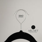 Utopia Home Velvet Hangers 30 Pack – Luxury Non-Slip Slim Pant & Coat Hangers, Strong Space-Saving Clothes Hangers with Pants Bar and 360° Swivel Hook – Black
