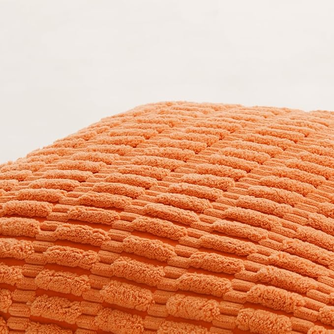 Fancy Homi 4 Packs Decorative Throw Pillow Covers for Living Room Couch Bed, Modern Farmhouse Boho Home Décor Accent Cushion Case, 14" x 14", Orange