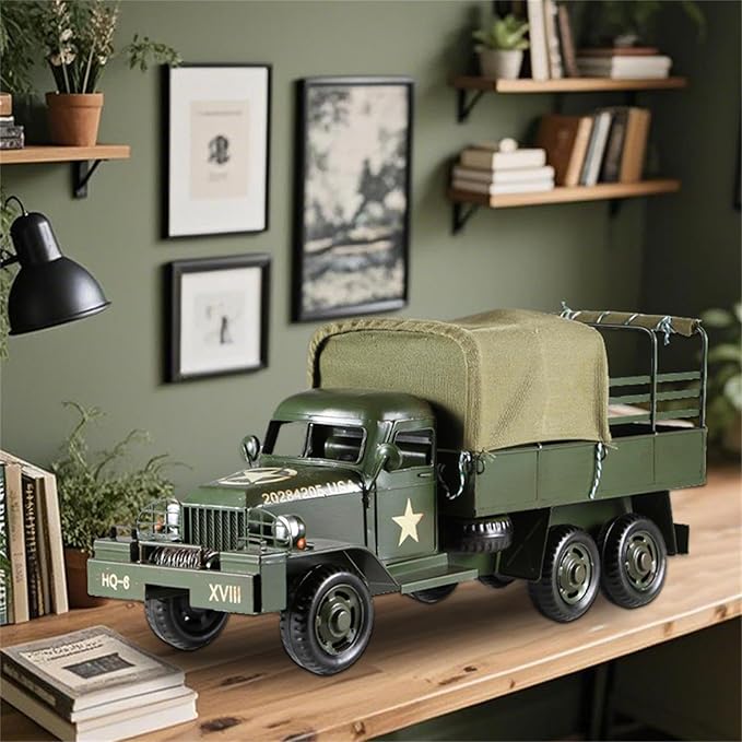 Metal Classic Truck Car Model - Retro Truck Model Vehicle Model Decorative Collectible for Home Office Decor