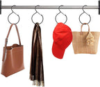 4Pcs Multipurpose Closet Hangers, Belt & Scarf Wardrobe Organizer with Hook, Space Saving Hanging System for Baseball Hats, Scarfs, Ties, Maximum 15lbs Load