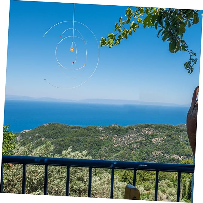 Atom Hanging Mobile Modern Science Model Wind Chime for Space Enthusiast Educational Classroom Decor 11.41In Pendant