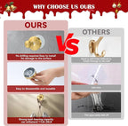 2 Pack Suction Cup Wreath Hangers for Front Door Garland Hanger 11 Lb -22 Lb Suction Wreath Hanger for Glass Door No Drill Suction Hooks for Bathroom Halloween Christmas Decorations (Gold)
