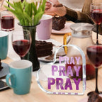 Purple Christian Gifts for Women, Religious Plaques Christian Woman Decor Gifts, Pink Room Accessories - Modern Home Office Room Bathroom Bedroom, Pray On It Over It Acrylic Sign