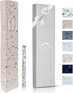 A&S Mezuzot A&S Modern Stone Mezuzah Case Design, Mezuza Cover for Scroll Protection, Easy Peel and Stick Houswarming Gift and Home Blessing (Terrazzo Beige, 6 Inches)