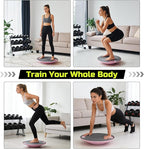 Wobble Aerobic Step Platform Balance Board with Non-skid Tpr Bump Surface, 360 Rotation for Stability Training, Versatile Home Gym Exercise Workout Step Aerobics Platform
