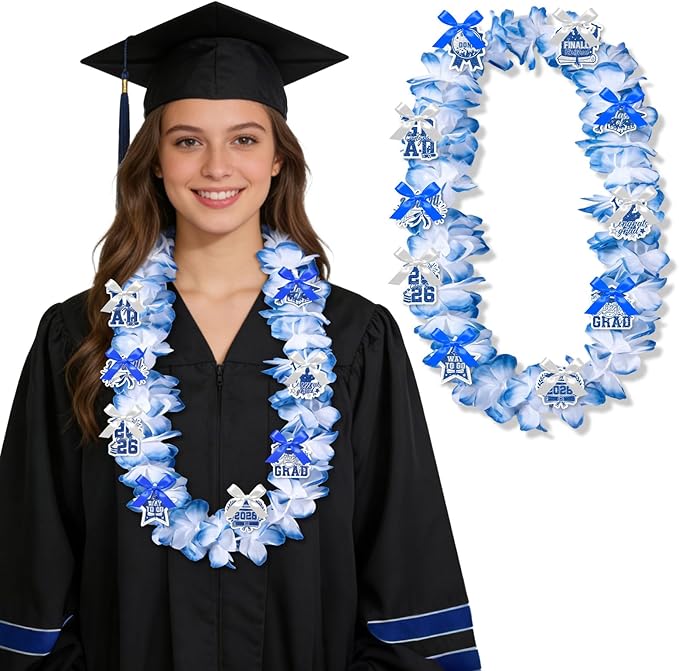 Leis for Graduation 2026, Artificial Flower Wreath with Cards Graduation Lays Gifts, Congrats Grad for High School