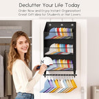 Over the Door Hat Rack - 3-Layer Design Hat Organizer Holds 30-36 Hats with 10 Hooks, Ideal Hat Rack for Door, Over the Door Organizer for Closet, Apartment, Bedroom, Dorm, 2 Pack, Black