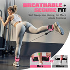 Ankle Resistance Bands with Cuffs, Leg and Glutes Workout Equipment, Resistance Bands with Ankle Straps for Cable Machine Kickbacks, Booty Workouts, Lower Body Exercises - Home Gym Exercise Equipment