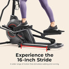 Sunny Health & Fitness Smart Upright Elliptical w/Pulse Sensor Built-in, Indoor Full-Body Cross-Training & Cardio Exercise Machine for Home, Free SunnyFit App Connection