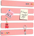 Felt Pin Board Bar Strips Bulletin Board for Bedrooms Offices Home Wall Decoration, Notice Board Self Adhesive Cork Board with 35 Push Pins for Paste Notes, Photos, Schedules