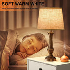 Seealle Upgraded Touch Lamps for Night Stands Set of 2 - Bedside Lamps with USB C+A, 3 Way Dimmable for Bedroom Living Room End Tables Office (Beige& Brown)
