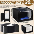 20 Pcs Hat Boxes for Men Black Gift Boxes with Window Display Box for Hat Storage Container for Baseball Caps, Dad Hat, Billed Cap, Snapbacks, Paper Fold Box Packing Box 8.1 x 8.1 x 5.1