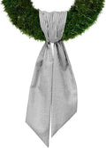 Birthday Wreath Sash for Front Door, Black Stripes Seersucker Ribbons Sash Accessories for Wreath Wedding Anniversary Christmas Decorations