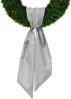 Birthday Wreath Sash for Front Door, Black Stripes Seersucker Ribbons Sash Accessories for Wreath Wedding Anniversary Christmas Decorations