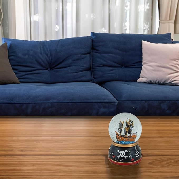 5" Children's Musical Pirate Ship at Sea Snow Globe
