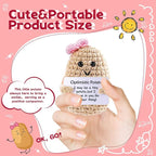Positive Funny Crochet Potato Gifts for Girls Dad Women Men Friend,Mother's Day Easter Birthday Gifts from Daughter Son Handmade Kintted Crochet Doll with Emotional Encouragement Card Desktop Decors