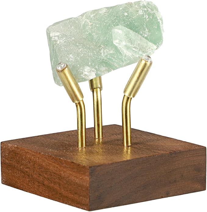 Hipiwe Metal Arm Display Stand Easel with Wooden Base Decorative Display for Sphere Crystal Ball Mineral Geodes Rock Agate Small Collectibles, Medium