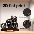 Personalized 3D Effect Motorcycle Cartoon Photo Couple Figurine Custom Motorcycle Enthusiast Desktop Decoration Gift'S For Boyfriends Fathers Office Garage Company Computer Desk Decoration (Motorcycle cartoon)