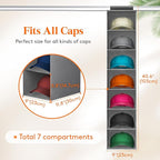 Lifewit Hat Organizer for Baseball Caps, Hat Rack Hanging Storage, Non-Woven Fabric Display Shelf Holds Up to 40 Hats, Cap Holder Hanger for Closet, Bedroom, 7 Compartments, Gray, 2 Pack