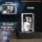 3D Photo Crystal,Personalized Gift for Dad Husband Grandpa,Custom Anniversary,Birthday,Memorial,Couples Gifts,Custom 3D Picture in Crystal