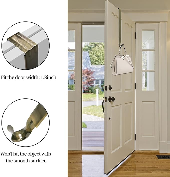 ZMCINER Wreath Hanger for Front Door, Adjustable 15-25 Inch Wreath Hanger, 20 lbs Larger Door Upgrade, Nickel