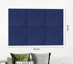 Large Cork Board Alternative 36" X 24" Bulletin Board - 6 Pack Removable Felt Wall Tiles with 20 pushpins, Large Cork Boards for Walls Cork Board for Office Pin Board Tack Board - Denim Blue