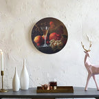 WineDecorative Plate Holder, 10 Inch, Fruits and Wine Round Display Plate, Home Wobble-Plate with Display Stand, for Kitchen Party Coffee Table Decor Art