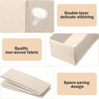 24 Set Fabric Dresser Drawer Organizer Bins Dividers for Clothes – Nursery Home Bins Fabric Foldable Closet Clothing Wardrobe Storage Box Container Basket for Bras Socks Underwear(Beige)