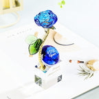 YWHL 45th Wedding Anniversary Rose Gifts for Parents, 45 Years Happy Anniversary Sapphire Gift for Couples, Romantic Sapphire Wedding Keepsake for Wife Her, Crystal Rose Figurine with Blue Diamond