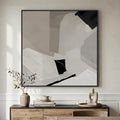 Extra Large Framed Black and White Abstract Wall Art for Living Room, Oversized Square Modern Canvas Prints Paintings, Neutral Minimalist Pictures for Hallway Dining Bedroom Office Wall Decor 40x40 In