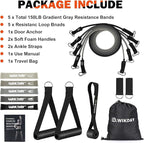 Exercise Resistance Bands with Handles for Working Out, 150/200/250/300 Lbs Workout Bands Set with Door Anchor for Physical Therapy, Yoga, Pilates
