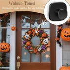 Black Wreath-Hanger, Strong Stainless Steel Suction-Cup-Wreath-Hooks, Black Wreath-Door-Hanger Fall Halloween Christmas Decorations, Welcome Sign for Front Door Indoor Outdoor, Reusable Holder