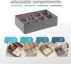 Drawer Organizer Clothes, Adjustable Dividers and Can Change the Size of the Dividers According , Can be Used in the Bedroom, Nursery and Closet Organizer or Storage, Underwear, Socks (Grey, Small)