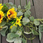 H&S BRIDAL Wedding Arch Flowers, 30 Inch Rustic Artificial Floral Swag for Door Lintel, Green Leaves Rose Peony Sunflowers Table Centerpieces Home Decoration