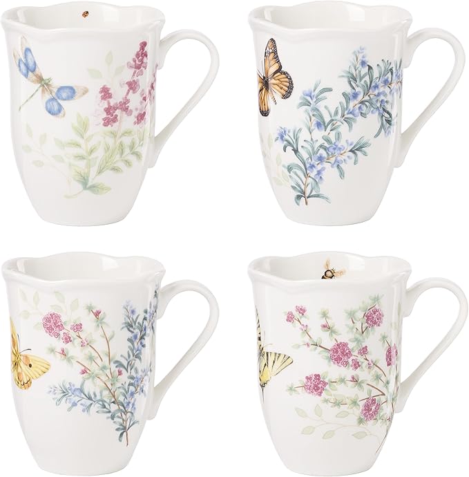 Lenox 897911 Butterfly Meadow Herbs Mugs, Set Of 4
