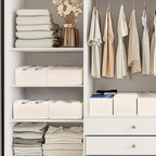 Criusia Drawer Organizer Clothes, 21 Pack Dresser Organizer for Baby Clothes, Underwear, Sock - Foldable Closet Organization and Storage Dividers Bins for Nursery, Bedroom (Beige)