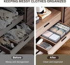 DIMJ Drawer Organizer Clothes, Dresser Organizer For Nursery, Bedroom, Closet, Baby Clothes Organizer and Storage, Foldable Fabric Drawer Dividers for Baby Socks, Belt, Tie (4 Pack, Blended)