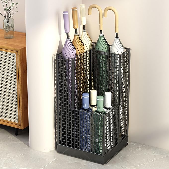 Umbrella Storage Stand, Anti-Rust Umbrella Stand, Compact Multifunctional Stylish Front Door Umbrella Holder