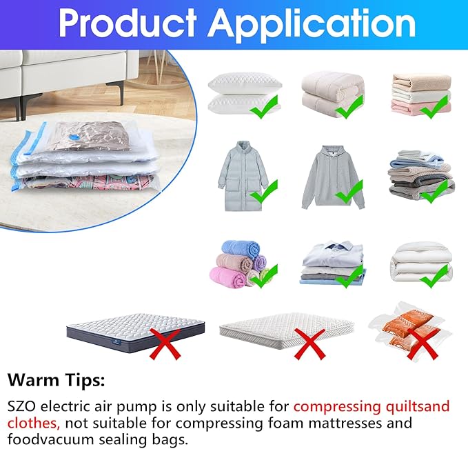 Vacuum Storage Bags Electric Air Pump, Dual-Interface Design Compatible With Various Vacuum Seal Bags For Clothing/Quilts/Blankets(white)