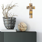 Jetec Cross Wall Decor Christian Wooden Cross Easter Religious Faith Biblical Verse Wall or Table Sign for Easter First Communion Gift Farmhouse Home Hanging Decoration(10.6 x 6.1 Inch)