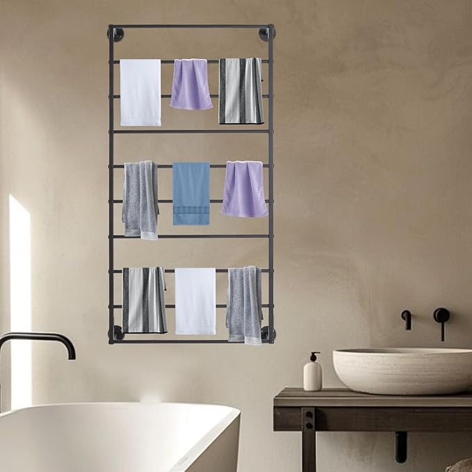 Scarf Organizer, Hijab Organizer, 10 Tier Wall Mounted Ribbon Rack, Ties Silk Scarves Towels Storage Multifunctional Metal Rack, Wall Shelf for Clothing Store, Flower Shop, Home