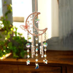 Artilady Dream Catcher for Girls - Pink Butterfly Small Moon Dream Catchers with Crystals Cute Room Decor for Teen Girls Boys Boho Bedroom Wall Home Decorations Birthday Christmas Kids Gifts