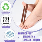 Set of 5 Toe Stretcher Band Separator Spacer Bunion Correction Hallux Valgus Alignment Foot Stretcher Straightener Resistance Loop Yoga Exercise Foot Care with Carry Bag(Coffee)