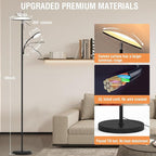 marctronic Floor Lamps for Living Room, 44W/4500LM Super Bright 2 in 1 LED Floor Lamp with Remote, Stepless Dimmable, 69" Tall Standing Floor Lamp with Bendable Reading Light for Bedroom Office