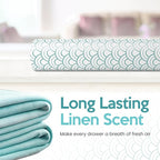 Fresh Linen Scented Drawer Liners for Dresser Drawers (10 Large Sheets, 19.7" x 14.4") - Non Adhesive Drawer Paper Liner for Bedroom Dresser & Closet Shelves by Linda’s Essentials