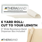 THERABAND Resistance Bands, 6 Yard Roll Professional Latex Elastic Band For Upper Body, Lower Body, & Core Exercise, Physical Therapy, Pilates, Home Workouts, & Rehab, Tan, Extra Thin, Level 1