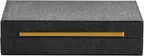 Kingflux Black Shagreen Leather Decorative Box, Storage Box Jewelry Organizer, Woment&Men's Accessory Organizer With Matt Golden Stainless Steel Handle (Black)