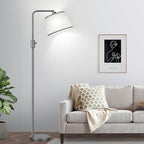 【Upgraded】 Dimmable Floor Lamp, 1000 Lumens LED Edison Bulb Included, Arc Floor Lamps for Living Room Modern Standing Lamp with Linen Shade, Tall Lamps for Living Room Bedroom Office Dining Room-Grey