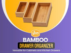 YBM HOME & Kitchen Bamboo Drawer Organizer Box 14" Lx10 Wx2 H #319