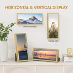 4x9 Aluminum Metal Picture Frame,Tempered Glass Gold Photo Frame 4x9 for Family Photo,Posters,Art,Document to Wall Mount Horizontally or Vertically